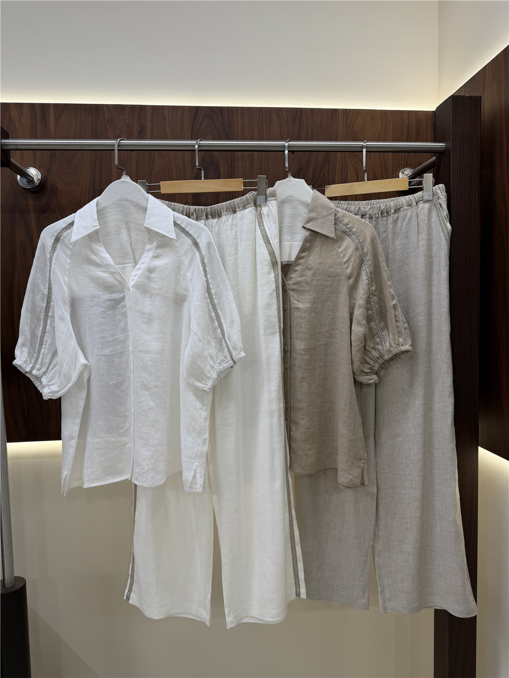 Short Linen Drawstring - Conjunto Casual de Dos Piezas para