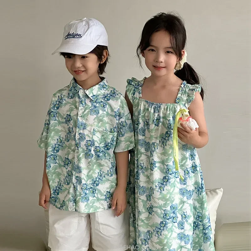 Camisas para niños, ropa corea - Resort Shirt Floral reseña y precio