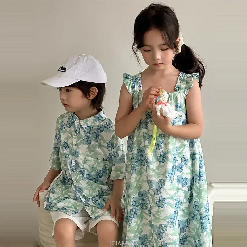Camisas para niños, ropa corea - Resort Shirt Floral reseña y precio
